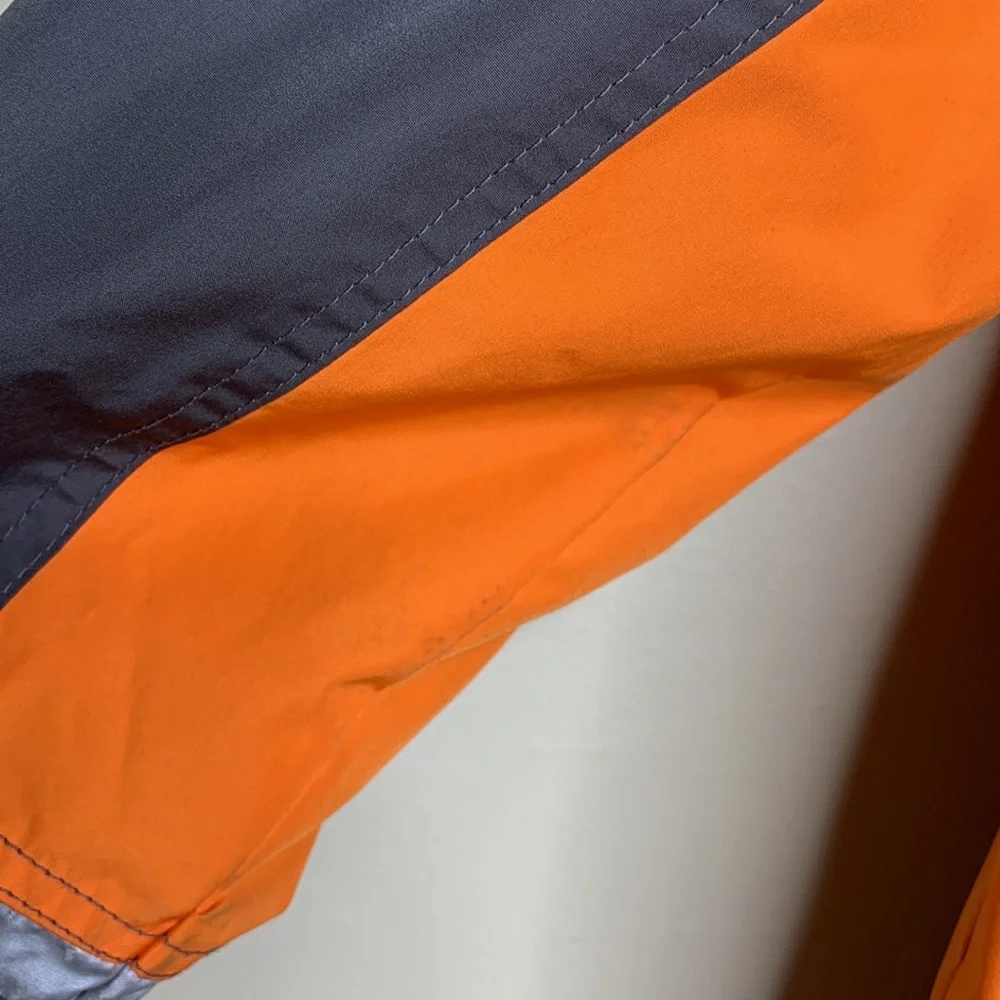 LONDON FOG Jacket Gray Orange Zip Front Zip Pockets Hood Boys Medium 10-12